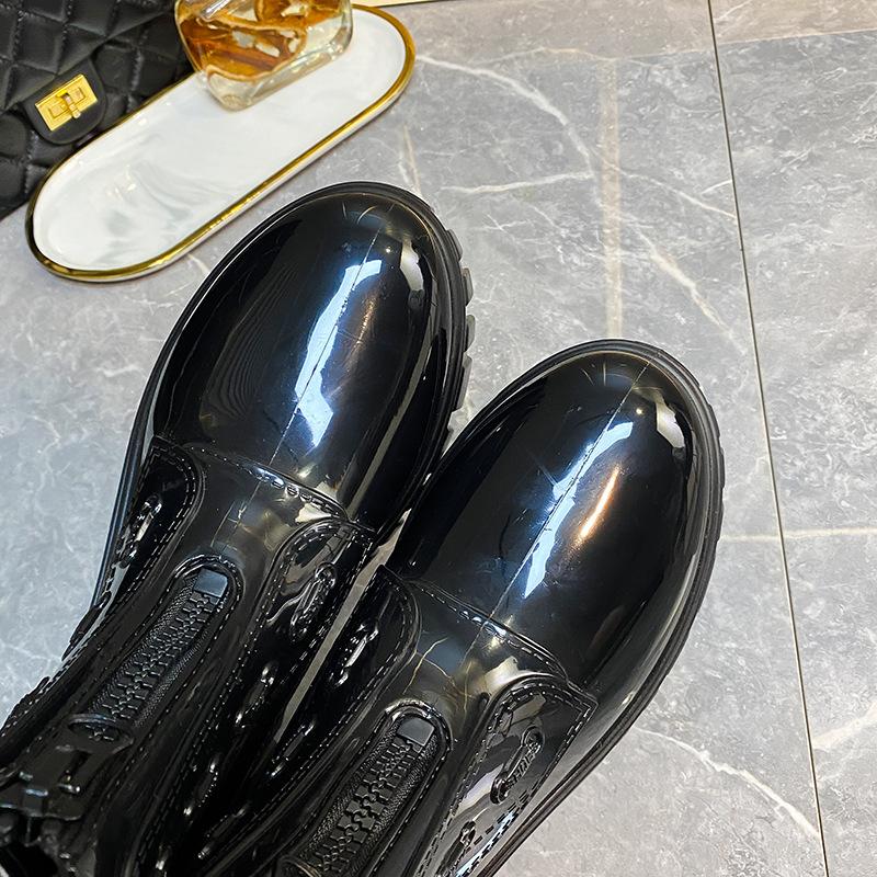 fashion Rain Boots Women Garden Galoshes Comfort Platform Ankle Rubber Boots Female Waterproof Rain Shoes PVC Botas De Lluvia Mujer