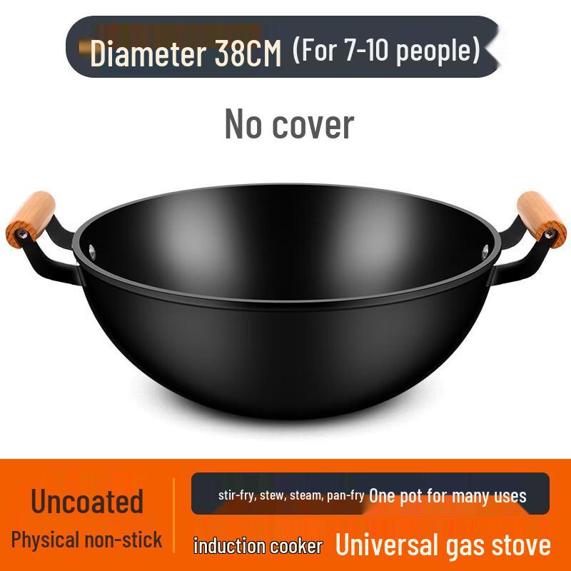 Yuzhou Pogrubiony Żelazny Wok z Podwójnym Uchwytem