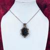 Black Tourmaline Rough Gemstone Pendant Copper Wire Wrapped Handmade Jewelry