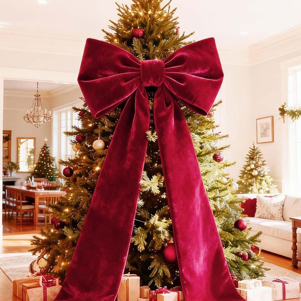 Extra Large Velvet Christmas Bows 6inch Decoration Big Bows Giant Xmas Bow for Wedding Christmas Fall Birthday Party