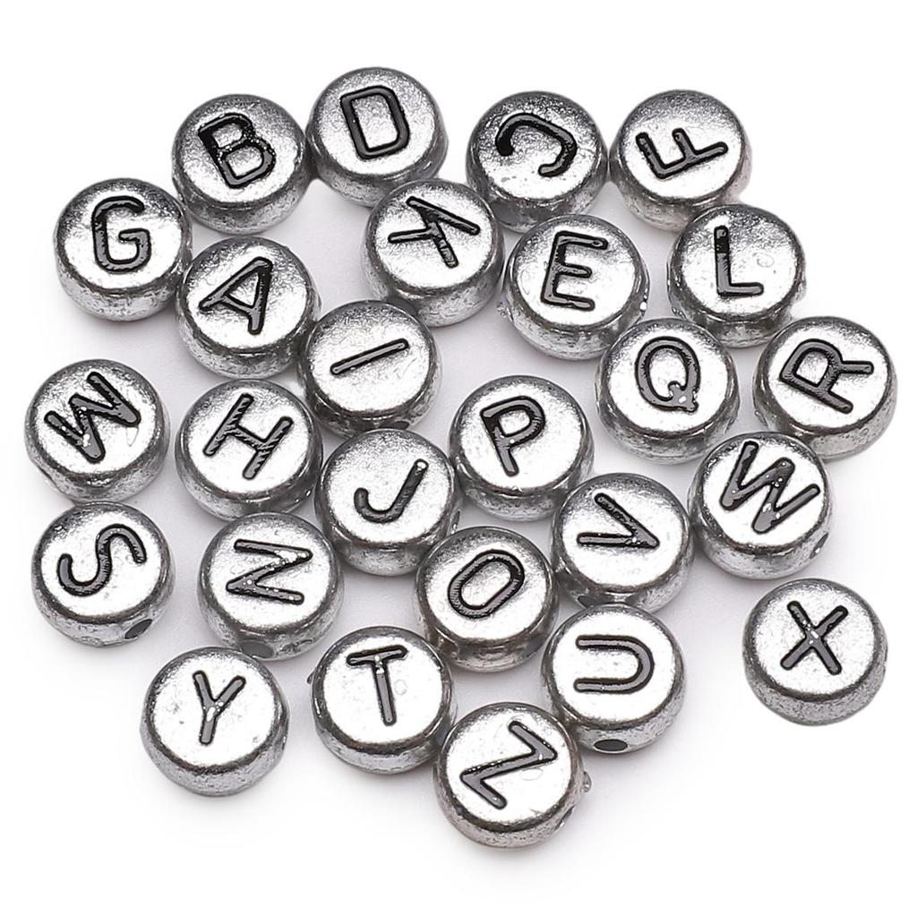 50Pcs Acrylic English Letter Beads For DIY Necklace Bracelet Earrings Jewelry Making Craft Accessories