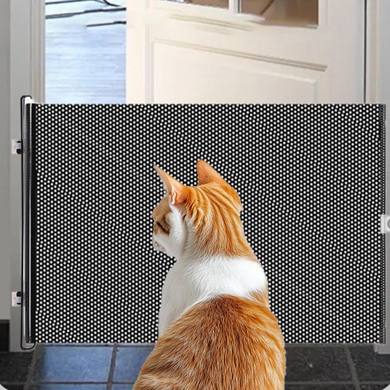 Retractable Pet Safety Gate Indoor Mesh Fence for Dogs And Kitten Multifunctional Animal Fence Cat Blocking Board Pet Supplies