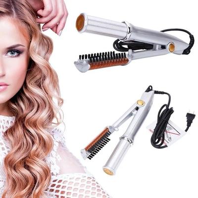 Professioneller Lockenwickler, Glätteisen, rotierende Haarbürste, Lockenwickler, Styler, Haar-Styling-Tools, Lockenstab, Glättbürste 2 in 1