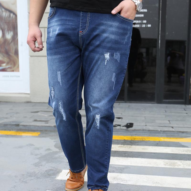 

Мужские эластичные джинсы большого размера с высокой талией - свободный прямой крой Ansika Denim 5001 2XL