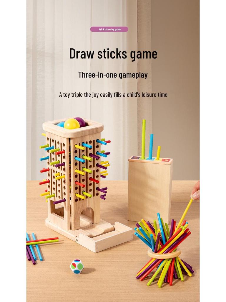 Wooden Pick-Up Sticks Educational Toy for Parent-Child Interaction and Early Education