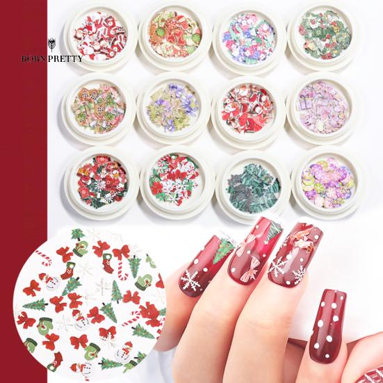 

2 коробки украшений для ногтей Рождественская серия Nail Art Пайетки Украшение DIY Маникюр Украшение