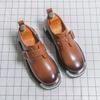 Men's Plus Size Leather Shoes - Autumn/Winter, Thick Sole, Height Increasing, British Style, Casual Buckle Trend