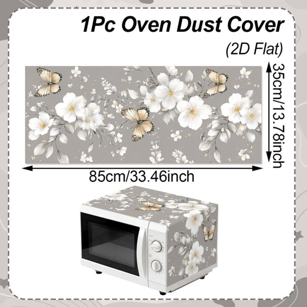 Floral Microwave Cover Universal Dust Protector Mat Microwave Oven Dust Cover Kitchen Appliance