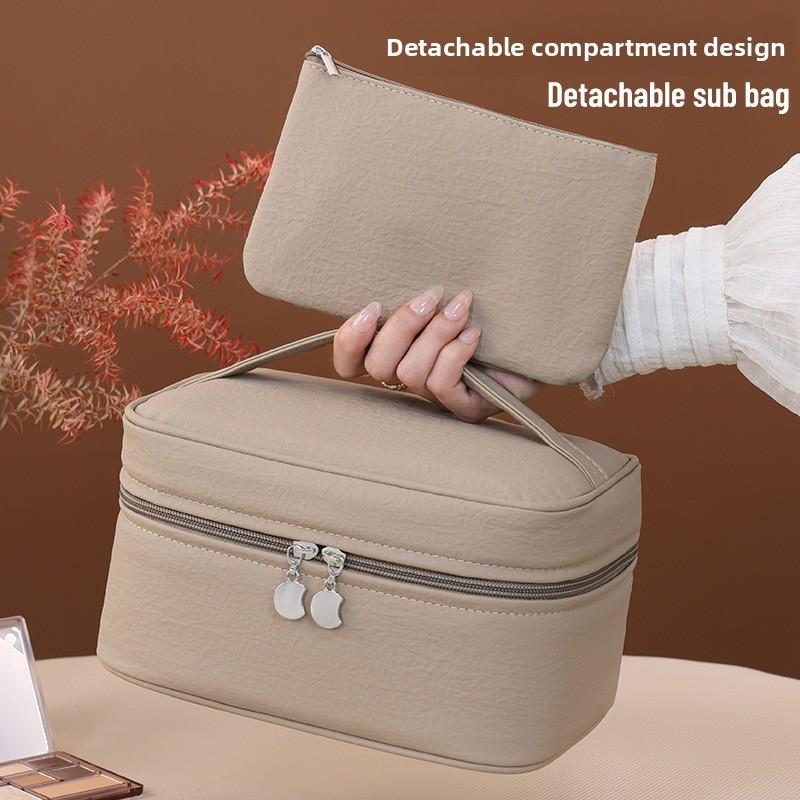 Light Luxury Twoinone Mother Daughter Makeup Bag With Pu Material For Travel And Home Storage