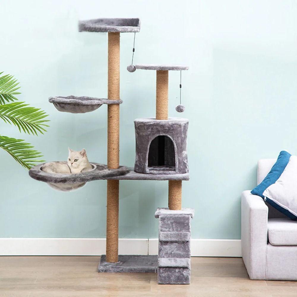 Easy To Install Plush Cat Nest Comfortable Spoon Shape Cat Hammock Soft Cat Wall Mounted Bed Cat