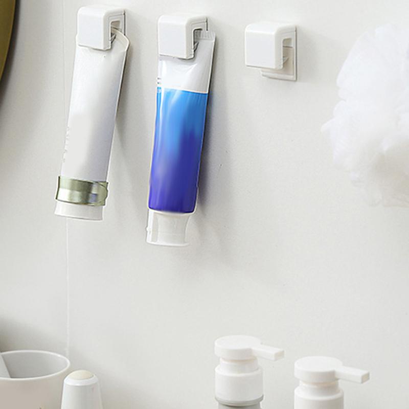 2Pcs Wall Mount Bathroom Toothpaste Holder Multifunctional Space-Saving Toothpaste Holder Bathroom Accessories
