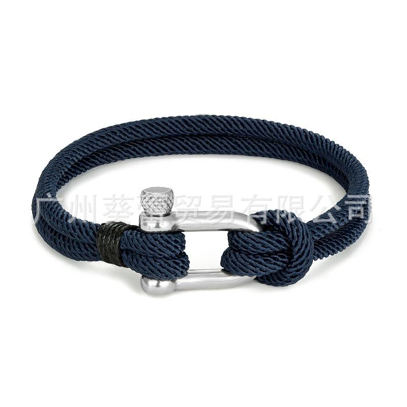 U-shaped Horseshoe Buckle Bracelet Men's Stainless Steel Couple Milan Rope Outdoor Enthusiast Bracelet