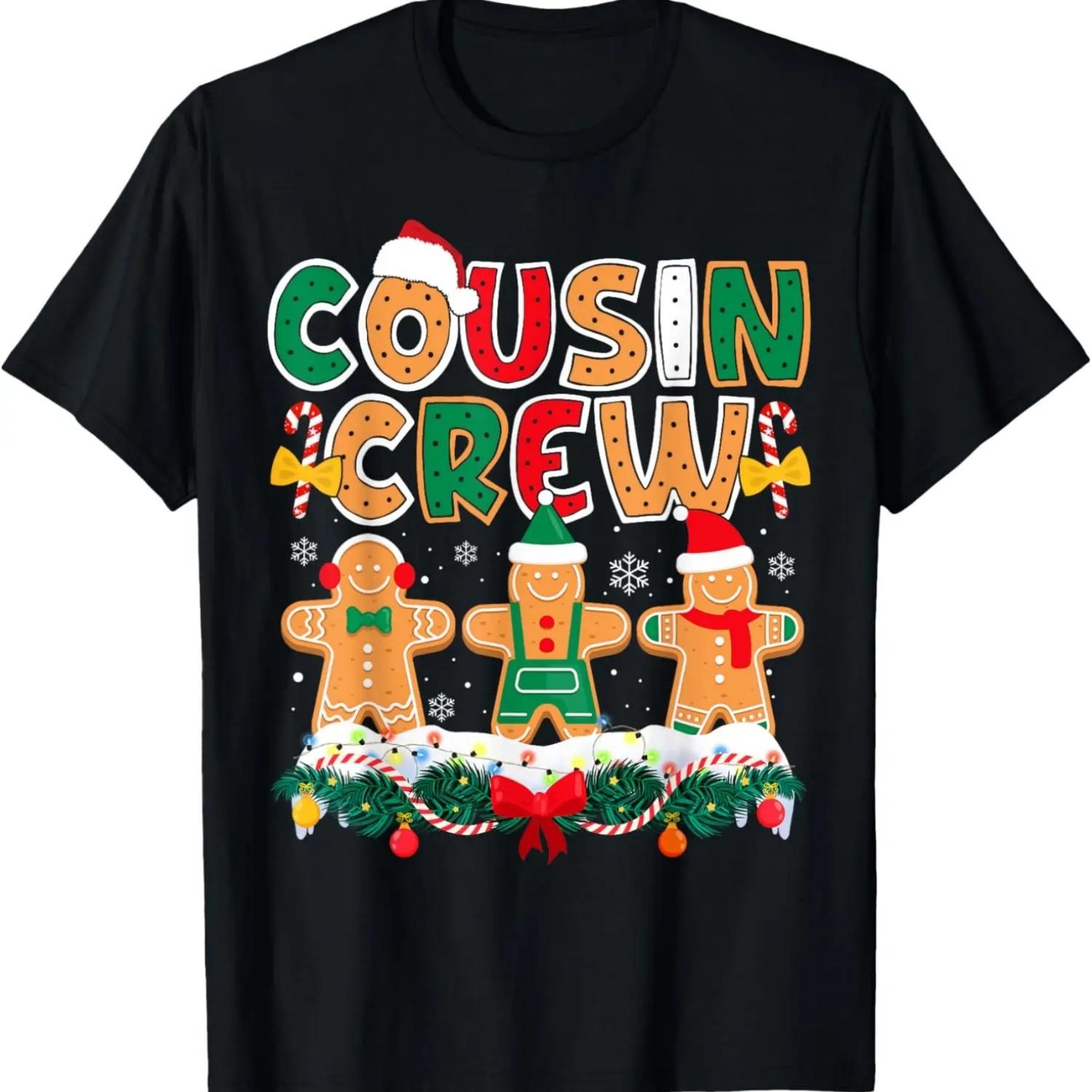 

Cousin Crew Christmas Pajama Shirt Gingerbread Man Xmas Ugly T-Shirt XXXXXL