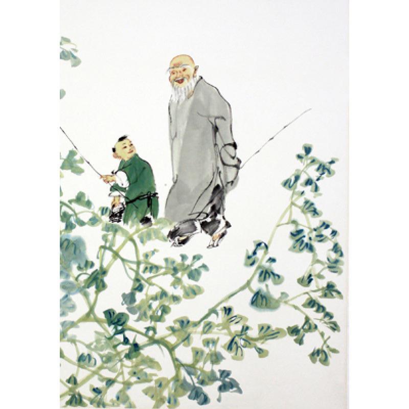 

Framed Traditional Chinese Figure Art Poster with Free Shipping Yellow Kraft Paper (No Glue) 30X42 cm