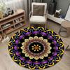 Statement Round Floral Multicolor Carpet, Non-Slip Floor Mat for Nursery