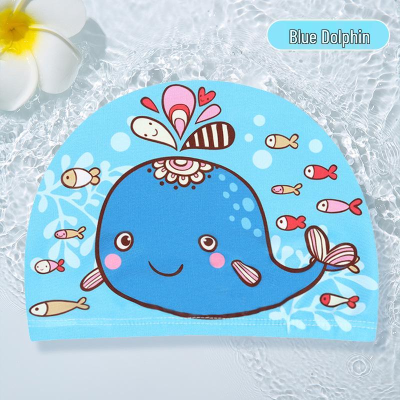 Waterproof Cartoon Swim Cap with Ear Protection for Adults - Unisex, Comfortable Fit