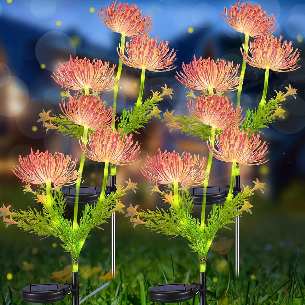 1PC Solar Garden Decor Christmas 2024 New year Lights Flowers for Yard Lawn Patio Decoration Lights for Outdoor Garden Yard