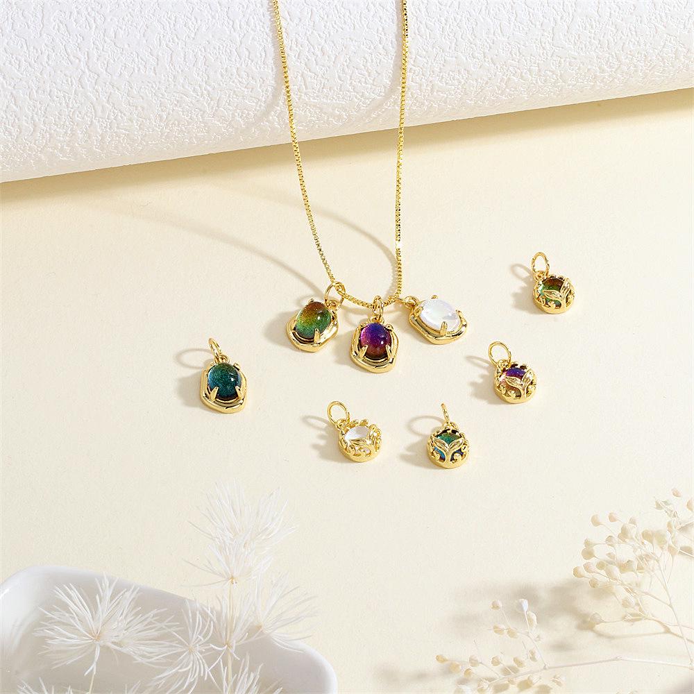 

18K Gold Plated Oval Pendant Charm Necklace & Bracelet Jewelry Accessory