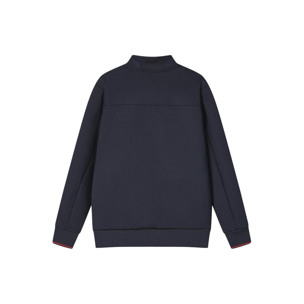 FILA Solid Color Casual Knit Stand Collar Long Sleeve Jacket Men jackets Dark-Blue F11M411503A-NV