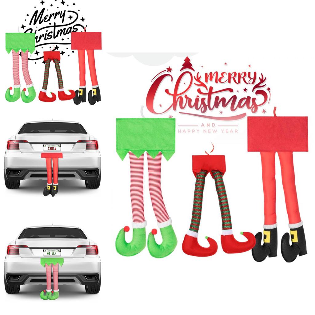 Festive Cross-border Christmas Elf Legs Adorned With Classic Red And Green Stripes