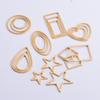 20pcs 3 Size Gold Stainless Steel Charm Pendant Open Bezels Hollow Pressed Resin Frame Mold Bezel DIY Jewelry Making Accessories