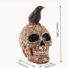 Halloween Raven On Skeleton Figurine Resin Room Decor Terror Desktop Ornament Realistic Collectible Prop Decoration Display For