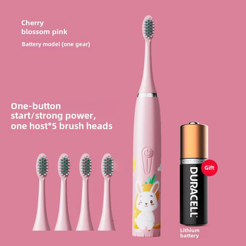 Waterproof Ultrasonic Kids' Electric Toothbrush - Cute Cartoon Design, Soft Bristles, IP7 Rated, Perfect Gift