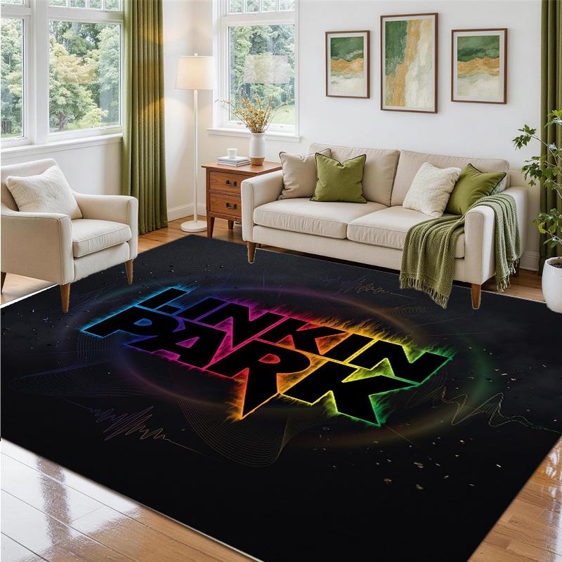 Linkin Park Design Crystal Velvet Rug Soft Decorative Mat for Bedroom Entrance