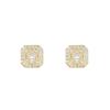 E085 Men and Women Hip Hop Jewelry Brass CZ Stud Earrings for Gift
