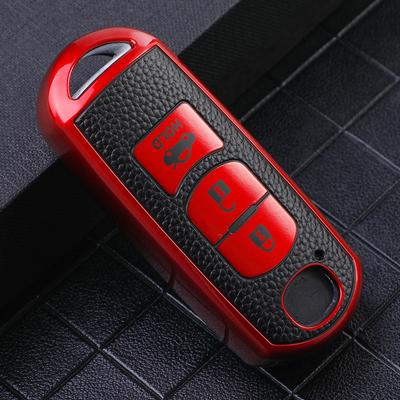 High-grade Leather Pattern Key Bag for Mazda Key Case Onxella 3 Artez 6CX-4/5/8 Special Car