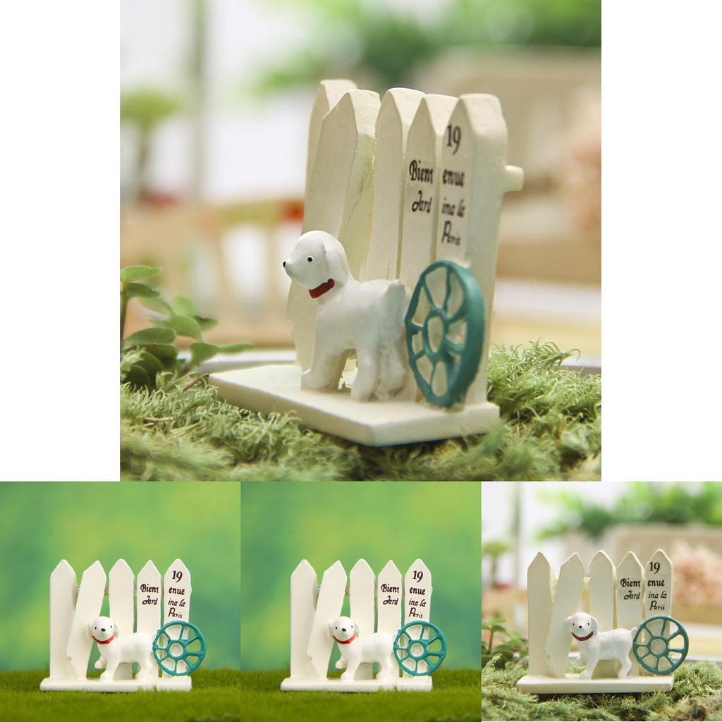 Garden Dog Fence Resin Decor For Plant Display And Picture Shooting Accessories