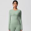 Naked, Tight Fitting, Brushed Yoga, Casual, Quick Drying Exercise, Base, Long Sleeved Top, Outdoor Running, Fitness, Long Sleeved Women