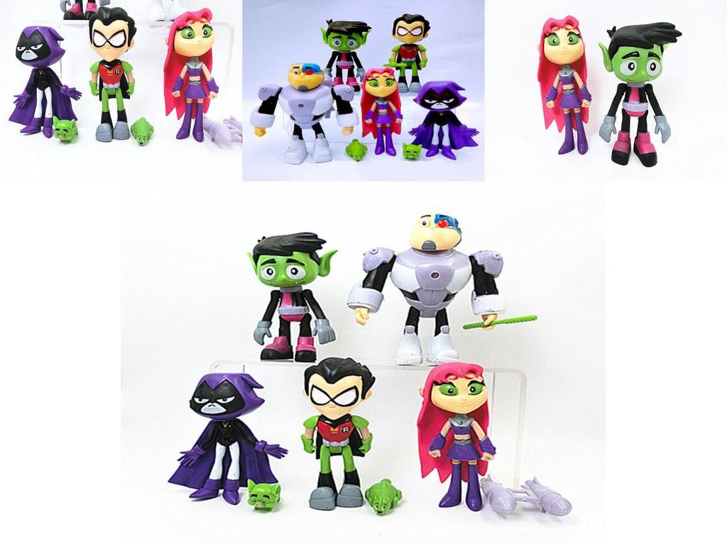 Teen Go Titans To The Movies Robin Cyborg Beast Boy Raven Action Figure Toy 7pcs