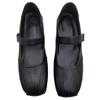 Leather Velcro retro silver ballet single shoes women's new versatile niche Mary Jane shoes spring