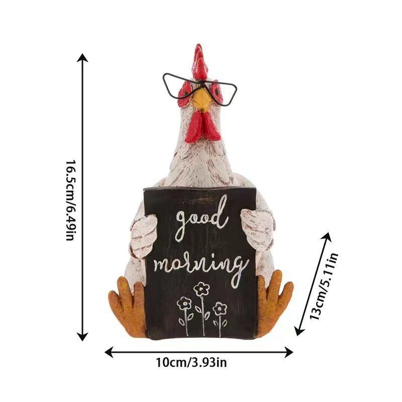 

Modern Minimalist Resin Chicken Figurine Perfect For Halloween Garden And Desk Decor B