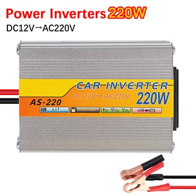 Trasformatore di Tensione CC 12V a CA 220V USB Conversione Portatile Clip Batteria USB Inverter Solare da Auto 50Hz 220W Inverter di Potenza