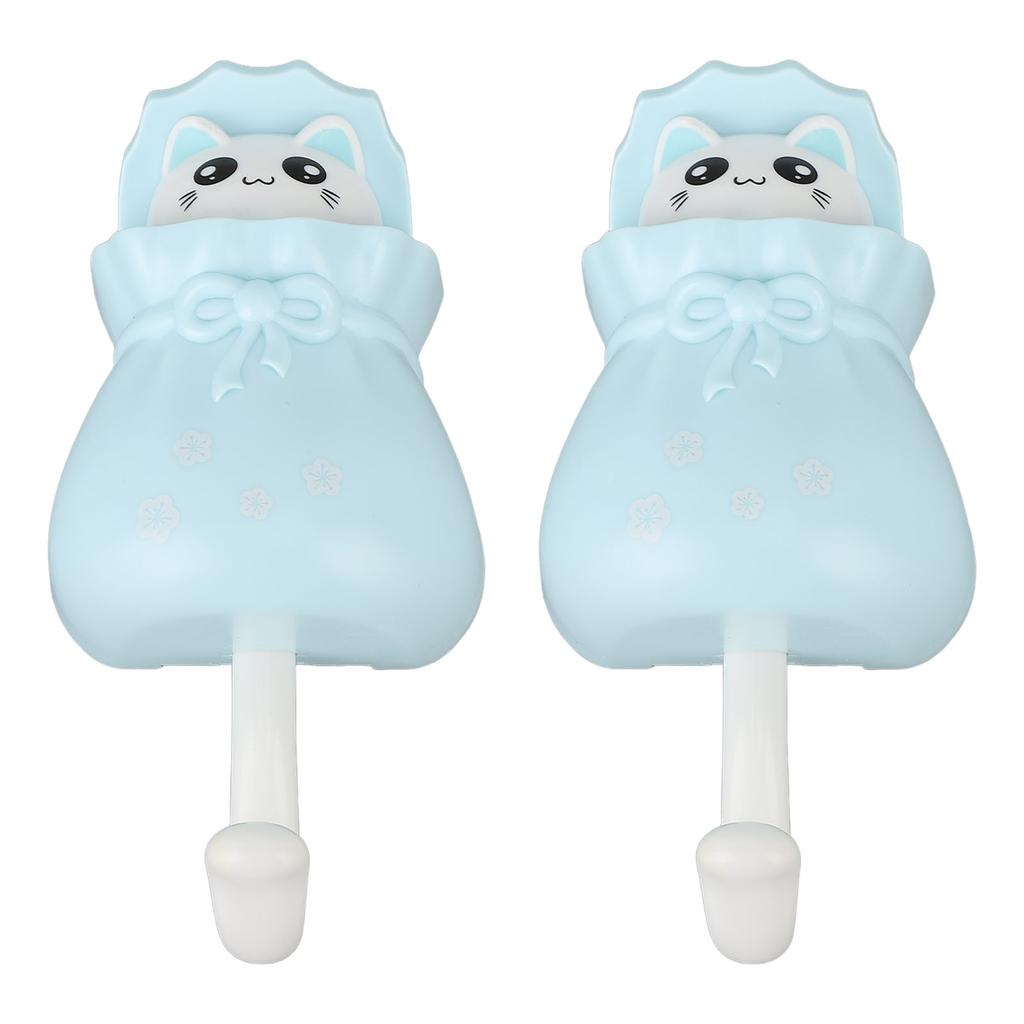 Cute Adhesive Hook Cartoon Cat Wall Mount Clothes Hanger Hook for Hat Coat Bag Towel