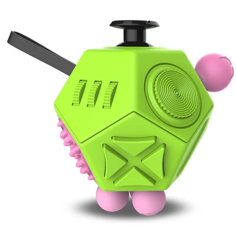 

Relieve Anxiety and Improve Focus in Children with Autism, ADHD, and Anxiety - EDC Hand Fidget Toy for Kids 12 Sides Anti-Stress зелёный