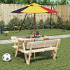 Vidaxl Children's Garden Parasol, On Wooden Pole, Ø120X140 Cm