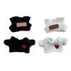 Trendy Doll Attire For 15-17cm Figures With Black Knitted Hat And Heart Sweater Suitable for Rabbit