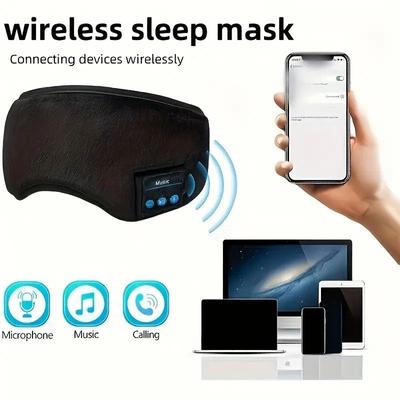 Bluetooth Hudební Spací Maska na Oči Zatemňovací Prodyšná Chytrá Bezdrátová Hudební Čelenka na Jógu 3D Bezdrátová Spací Maska na Oči