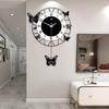 Butterfly Shaped Wall Clock, 20x13 Inches Modern Silent Non-Ticking & Easy-to-Read Metal Wall Decor for Living Room Office Decor
