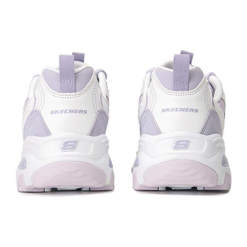 Skechers DLites 1.0 Mesh Comfortable Low-Top Dad Shoes Women Sneaker White Purple 896235-WLV