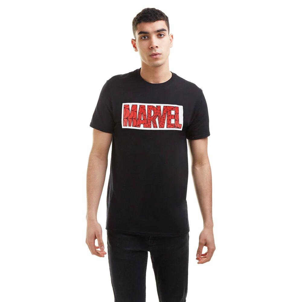 Marvel Herren-T-Shirt mit Spinnennetz-Logo