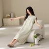 Women's Summer Sleeveless Nightgown with Bra Pads, Long & Loose Fit, Casual, Suitable for Outdoors, Sweet Pajamas