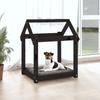 Hundebett Schwarz 61x50x70 cm Massivkiefernholz
