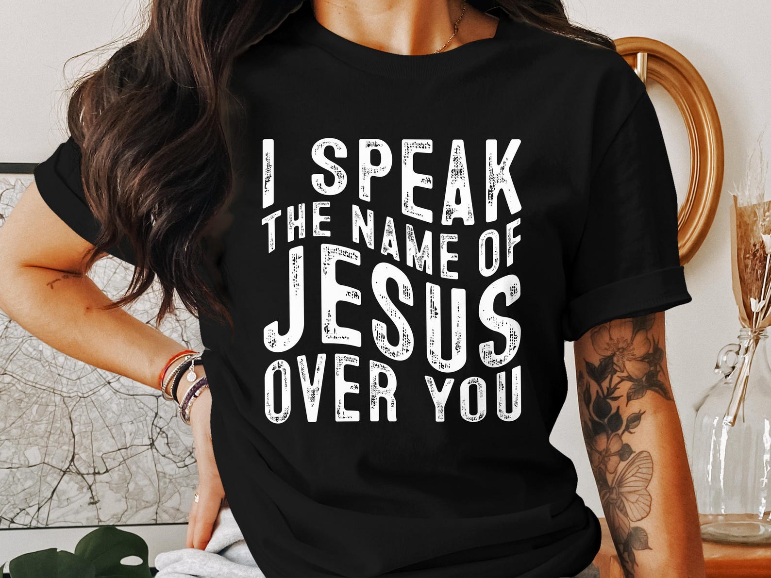 Jesus Name T-Shirt, Christian Faith Shirt, God Religion Tee, Inspirational Gift, Religious Clothing, Praying T Shirt 2XL