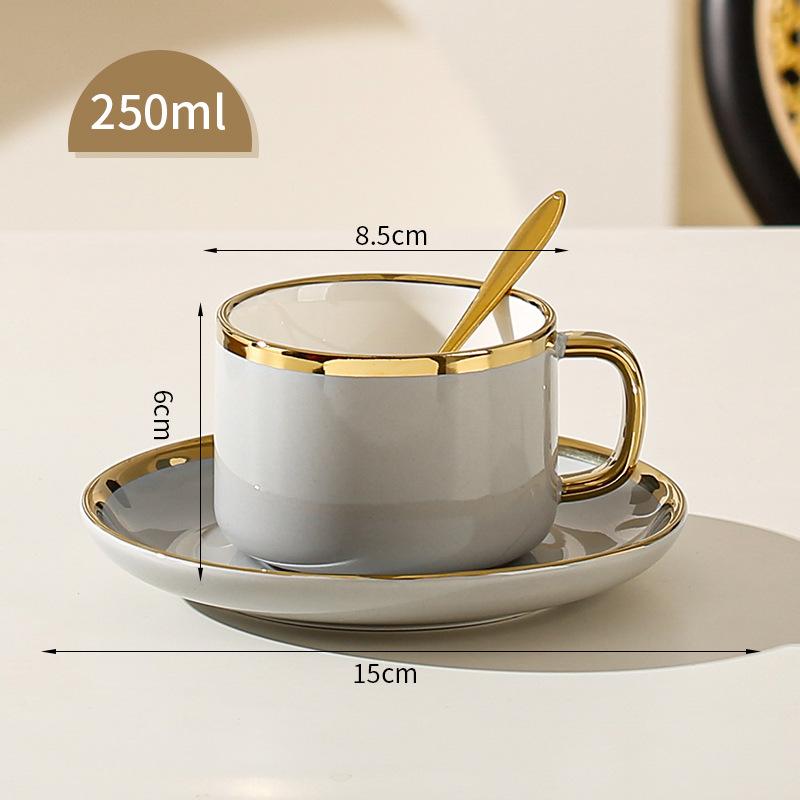 Ensemble de Tasses à Café Délicates Style Européen Petite Tasse de Luxe Célébrité Internet Tasse en Céramique Ménagère Soucoupe Thé de l'Après-midi Style Ins Moderne