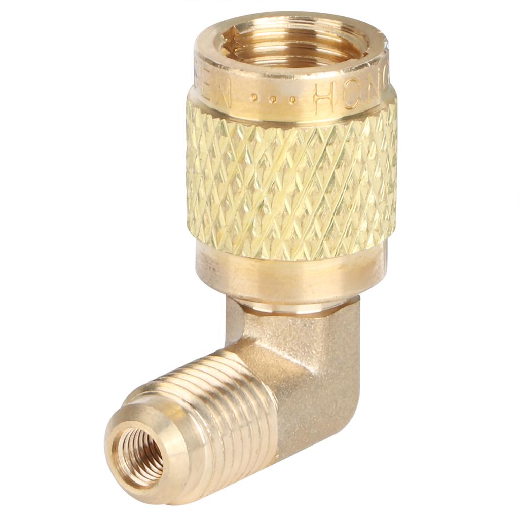 R410 Male Thread 1/4 to Female Thread 5/16 90 degrees  Adapter Connector Cooler Air-Conditioner Accessory
