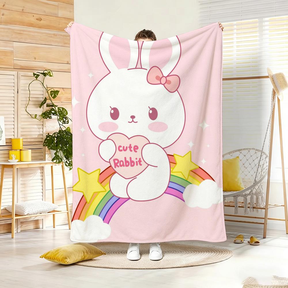 Art C-Cute Cartoon Forest Animal Kids Throw Lightweight 240g Flannel Blanket Soft Skin-friendly for Summer Cooling 75x90cm